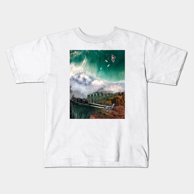 Surreal landscape Kids T-Shirt by Illusory contours